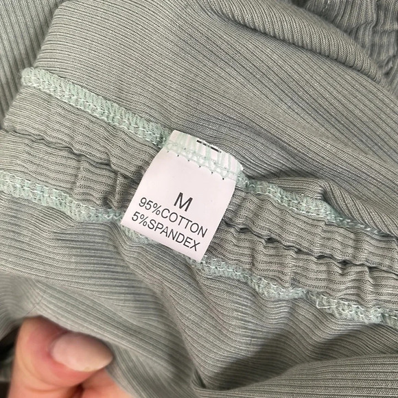 Sea Foam Green Ribbed Mini Dress Summer Spring Casual Dress - Picture 8 of 8